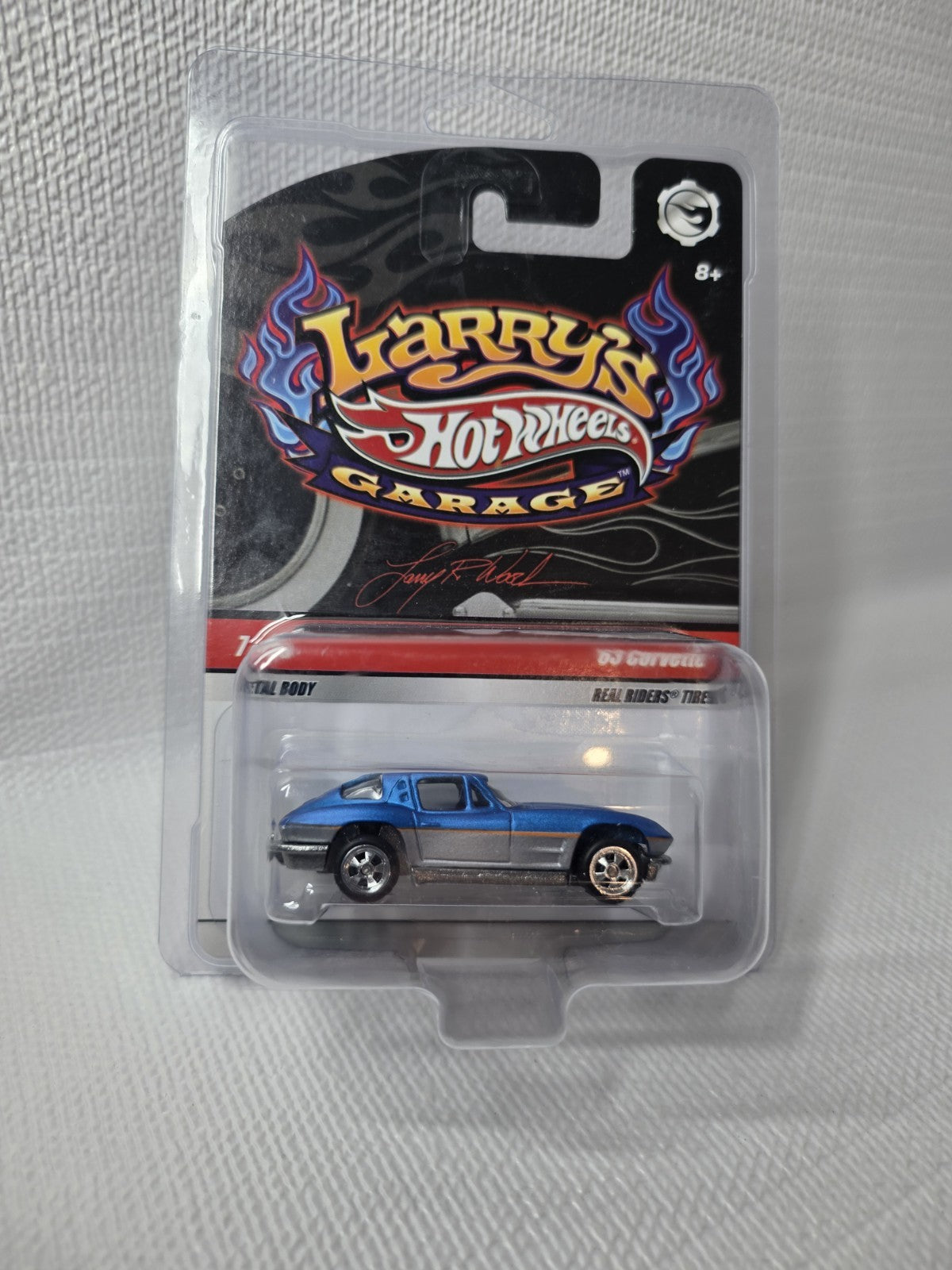 Hotwheels Larrys Garage Real Riders 1963 Corvette Blue0